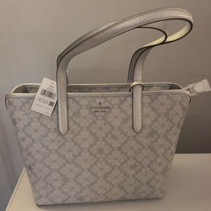 Kate Spade Flower Star Toss Platinum Grey Tote Silver Bag Purse KI912 NWT $399